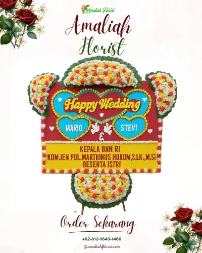 Karangan Papan Bunga Pernikahan di Peundeuy